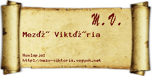 Mező Viktória névjegykártya